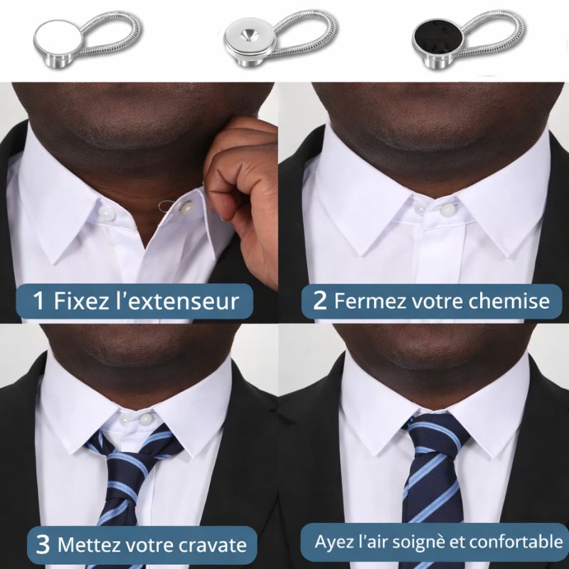 Pack 10 rallonges pour cols de chemise (2 Packs Achetés = 1 offert)